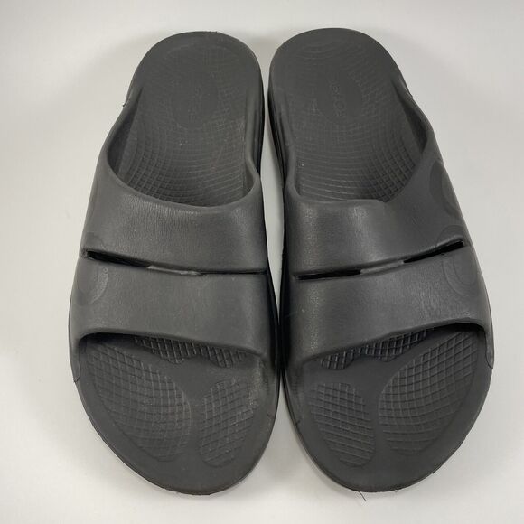 Oofos Ooahh Comfort Slide Mens Size 9, Womens Size 11 Black Recovery Sandals - Picture 3 of 9